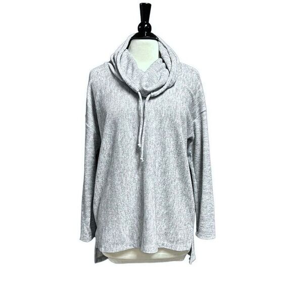 Tribal Heather Gray Long Sleeve Cowl neck Sweater Size Large - Picture 1 of 6